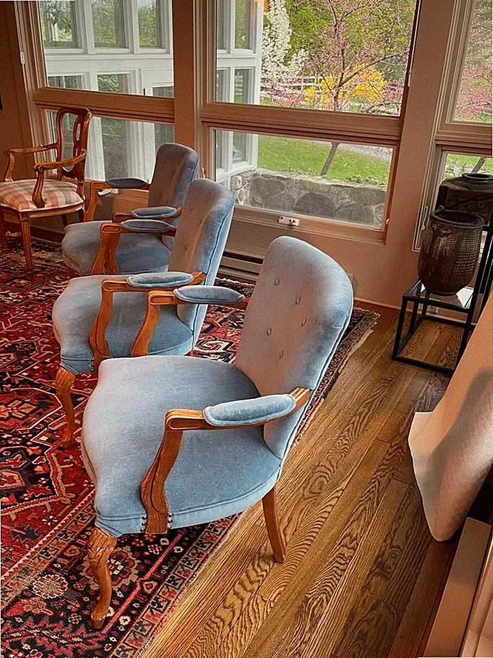 Queen Anne Style solid walnut armchairs (3 total)