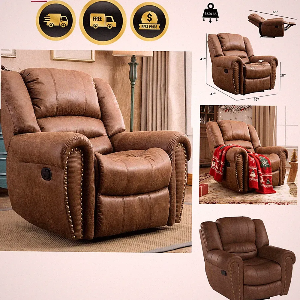 Recliner Chair Leather Sofa Armchair Comfortable Living Room Furniture